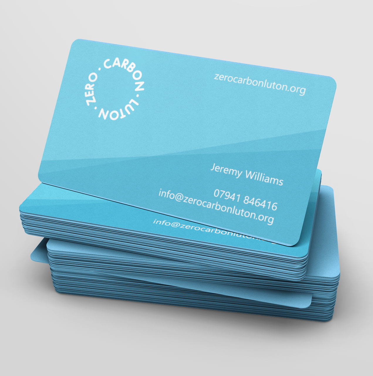 Zero Carbon Luton Business Card Mock Up